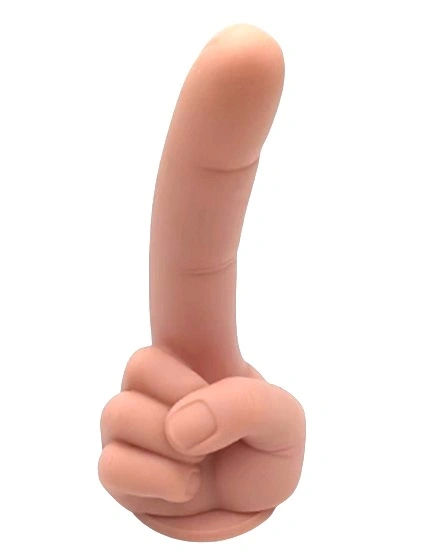 Dildo Forefinger Dildo, Baza cu Ventuza, Silicon Lichid, Natural, 19 cm, Passion Labs