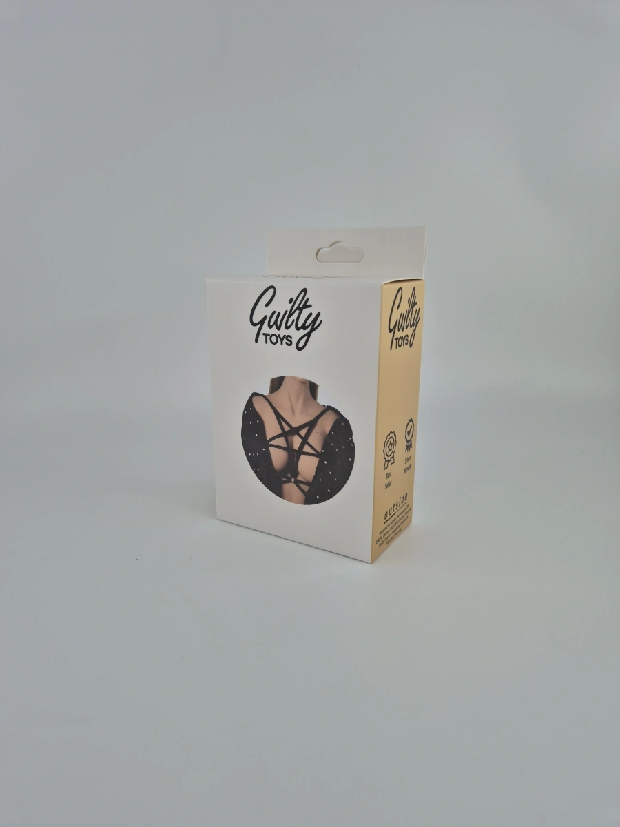 Top Harness Helena Elastic si Reglabil, Aspect Mat, Negru, XS-L, Guilty Toys, #2, Erotic24.ro