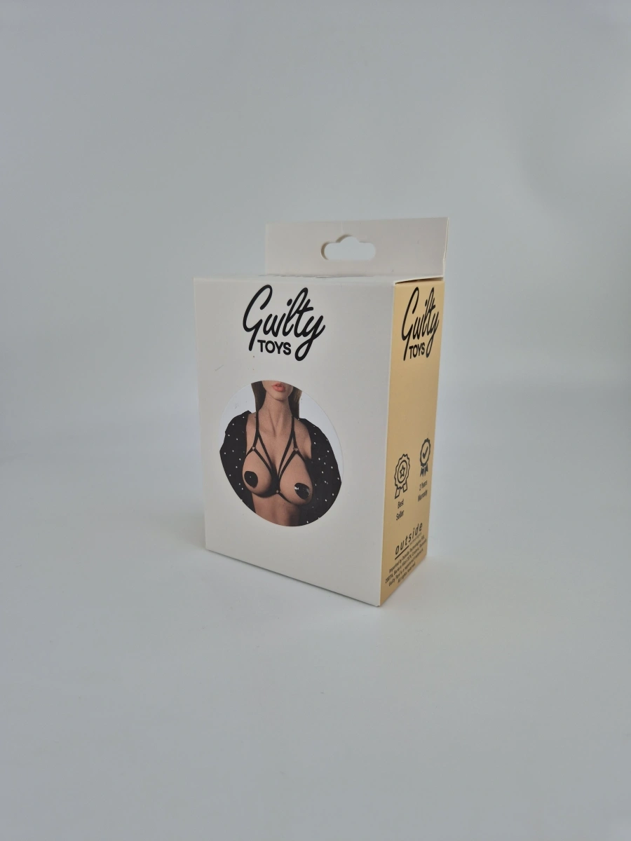 Top Harness Linda Elastic si Reglabil, Aspect Lucios, Negru, XS-L, Guilty Toys, #2, Erotic24.ro