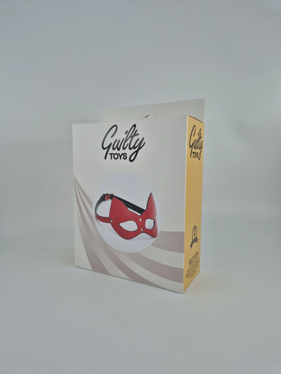 Masca Sexy Cat Woman, Rosu, Guilty Toys, Nr. 2, Erotic24.ro