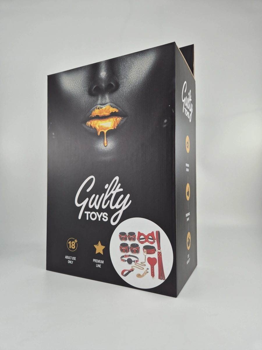 Set BDSM Luxury Cat Woman 8 Piese, Rosu/Negru, Guilty Toys, #2, Erotic24.ro