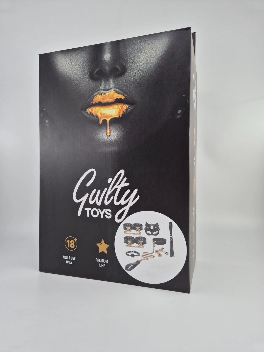 Set BDSM Deluxe 7 Piese, Negru, Guilty Toys, Nr. 2, Erotic24.ro
