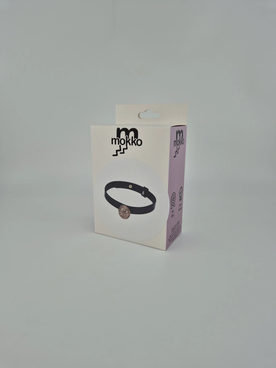 Choker cu Clopotel, Negru, Mokko Toys, Nr. 2, Erotic24.ro