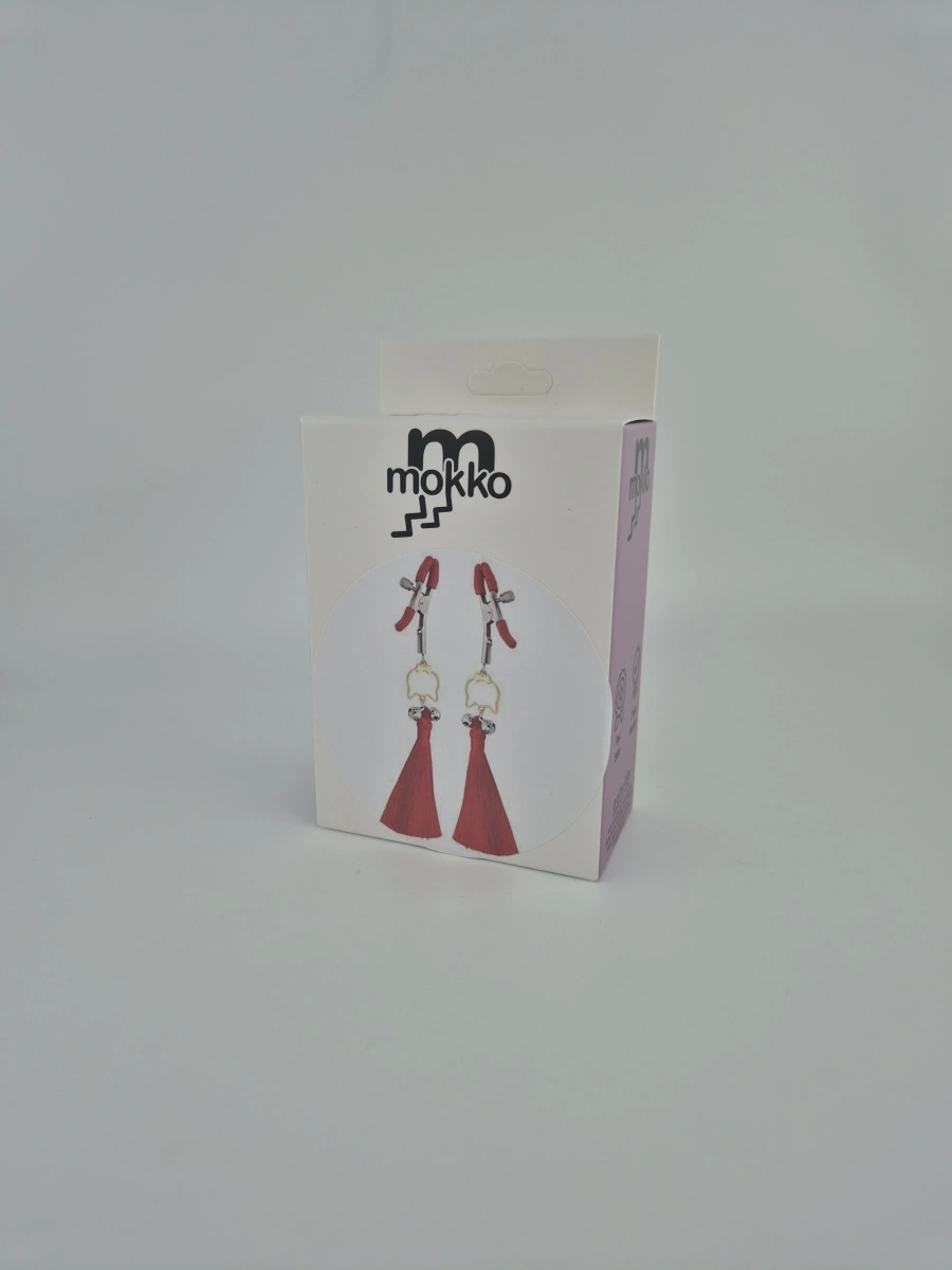 Clame Sfarcuri cu Ciucuri si Clopotei, Rosu,  Mokko Toys, #2, Erotic24.ro