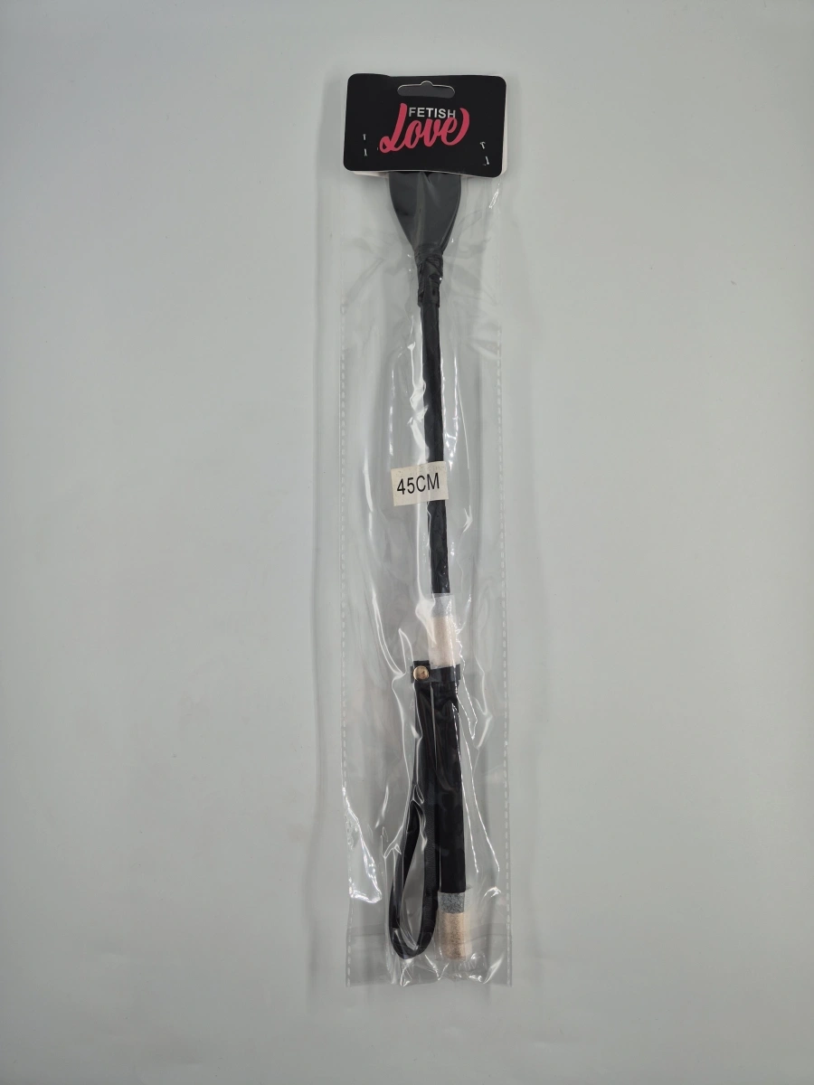 Cravasa Riding Crop, 46 cm, Negru/Auriu, Nr. 2, Erotic24.ro