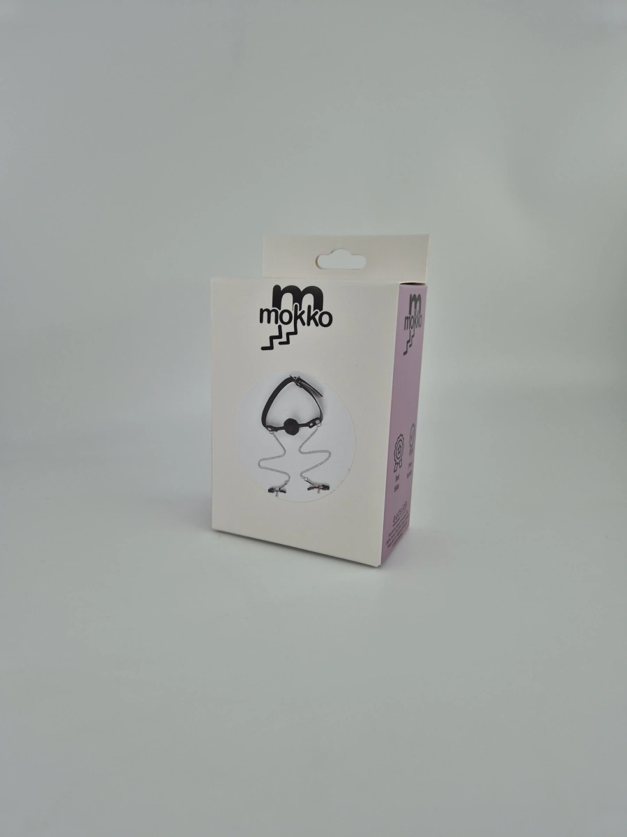 Calus cu Bila din Silicon si Clame Sfarcuri, Negru, Mokko Toys, #2, Erotic24.ro