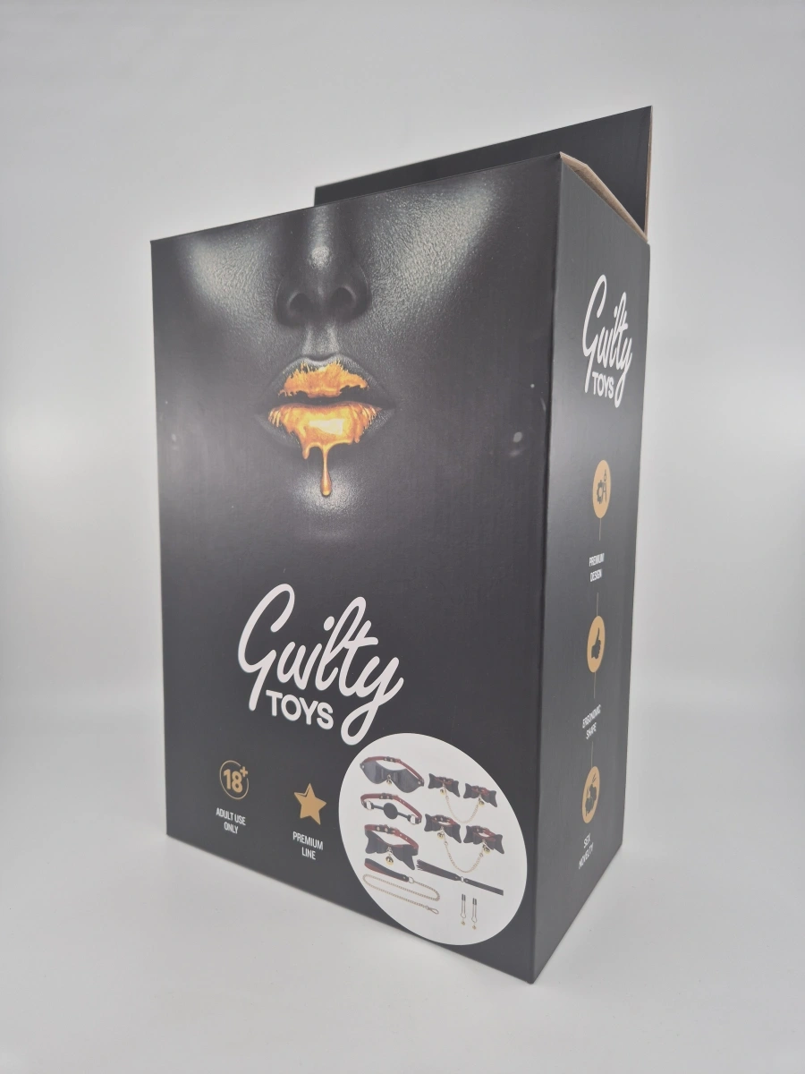 Set BDSM Lady Black 7 Piese, Negru/Rosu, Guilty Toys, #2, Erotic24.ro