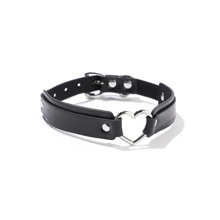 Choker Fetish Love Punk Heart, Negru