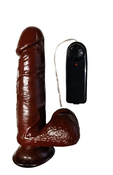 Vibrator Realist Brave Man, Multispeed, TPR, Maro, 20 cm