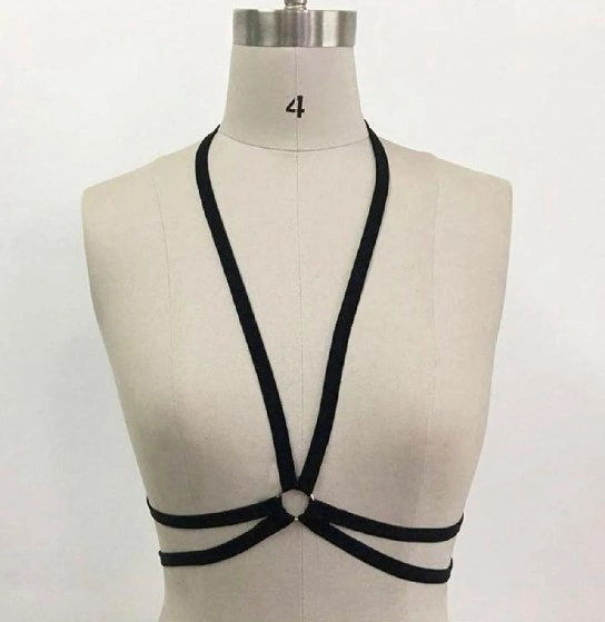 Top Harness Neva Elastic si Reglabil, Aspect Mat, Negru, XS-L, Guilty Toys, #2, Erotic24.ro