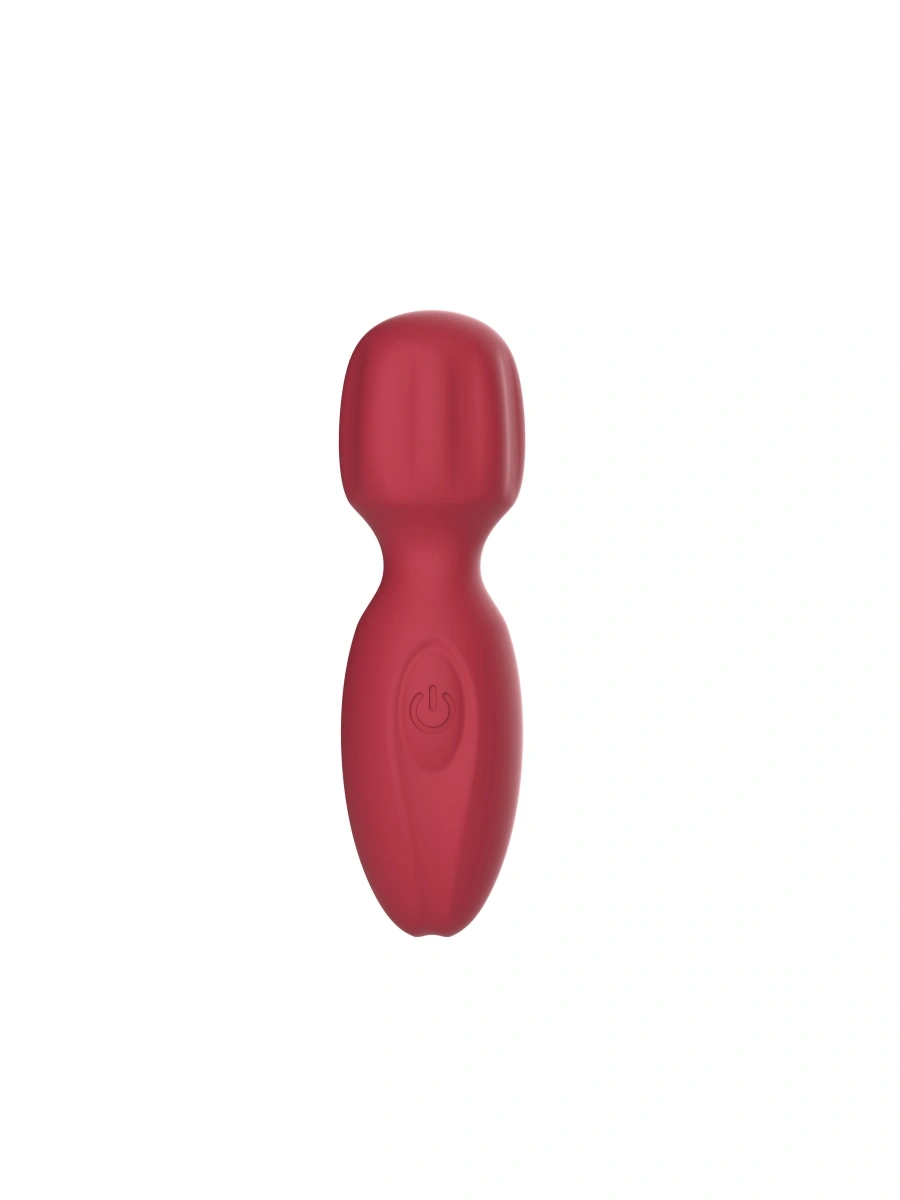 Vibrator Mini Wand Thrill, 10 Moduri Vibratii, Silicon Lichid, USB, Rosu, 11 cm, Passion Labs