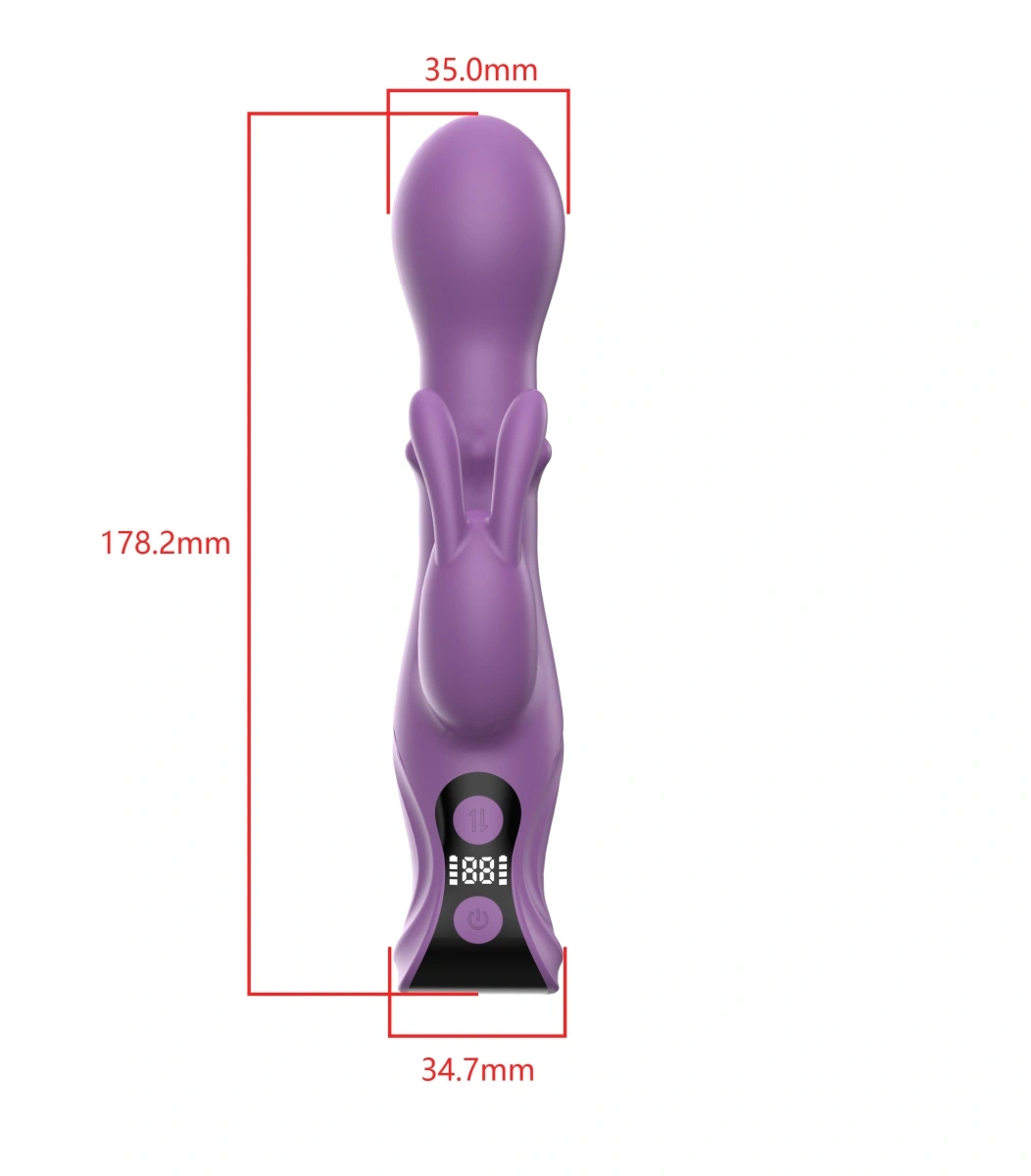 Vibrator Rabbit Desire, Ecran LCD, 27 Moduri Stimulatoare, Silicon, USB Magnetic, Mov, 18 cm, Mokko Toys, #5, Erotic24.ro