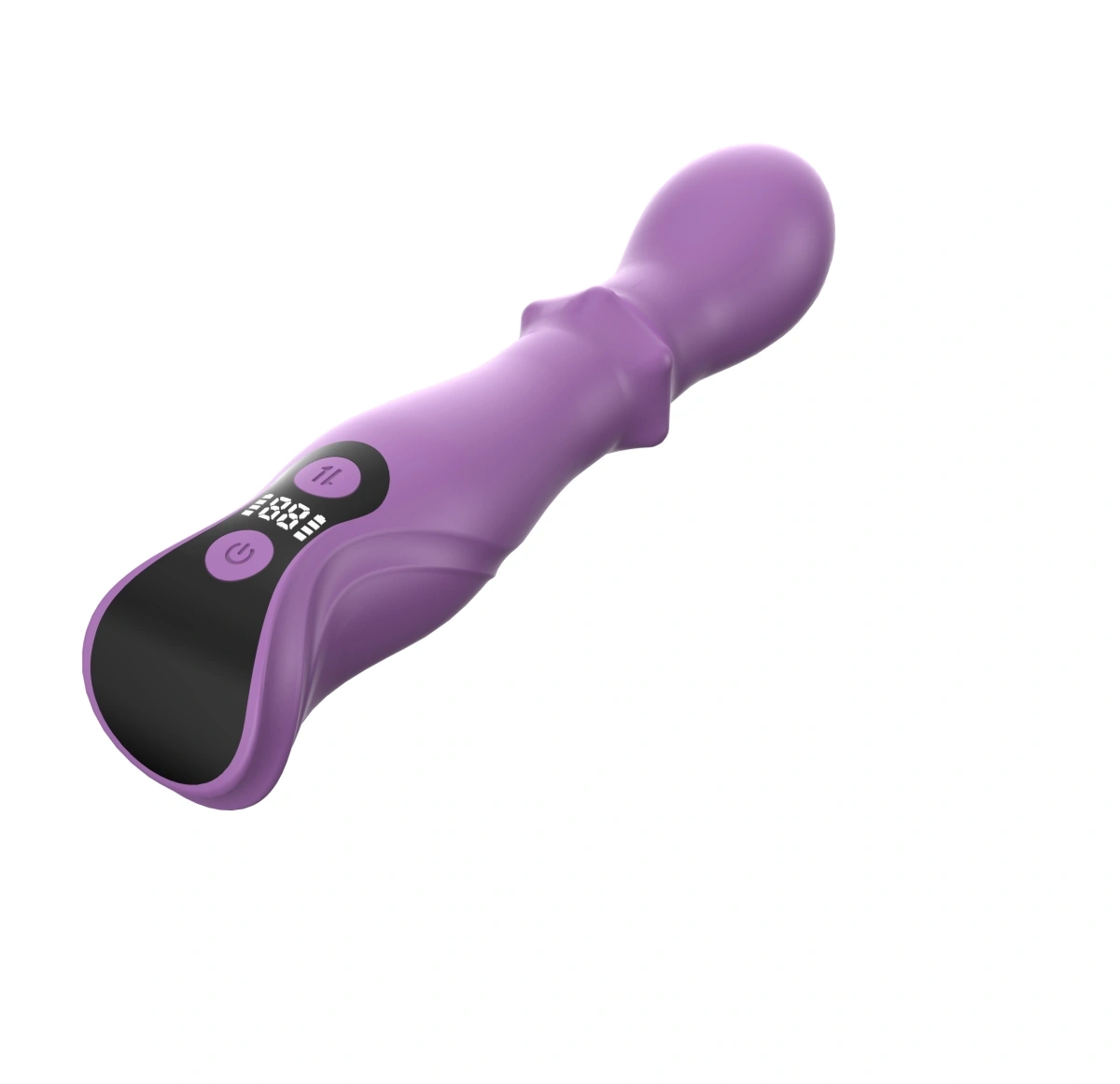Vibrator Wish, Ecran LCD, 27 Moduri Stimulatoare, Silicon, USB Magnetic, Mov, 18 cm, Mokko Toys, Nr. 4, Erotic24.ro