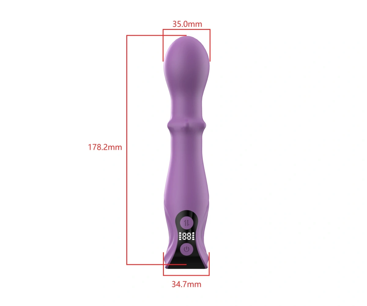 Vibrator Wish, Ecran LCD, 27 Moduri Stimulatoare, Silicon, USB Magnetic, Mov, 18 cm, Mokko Toys, Nr. 5, Erotic24.ro