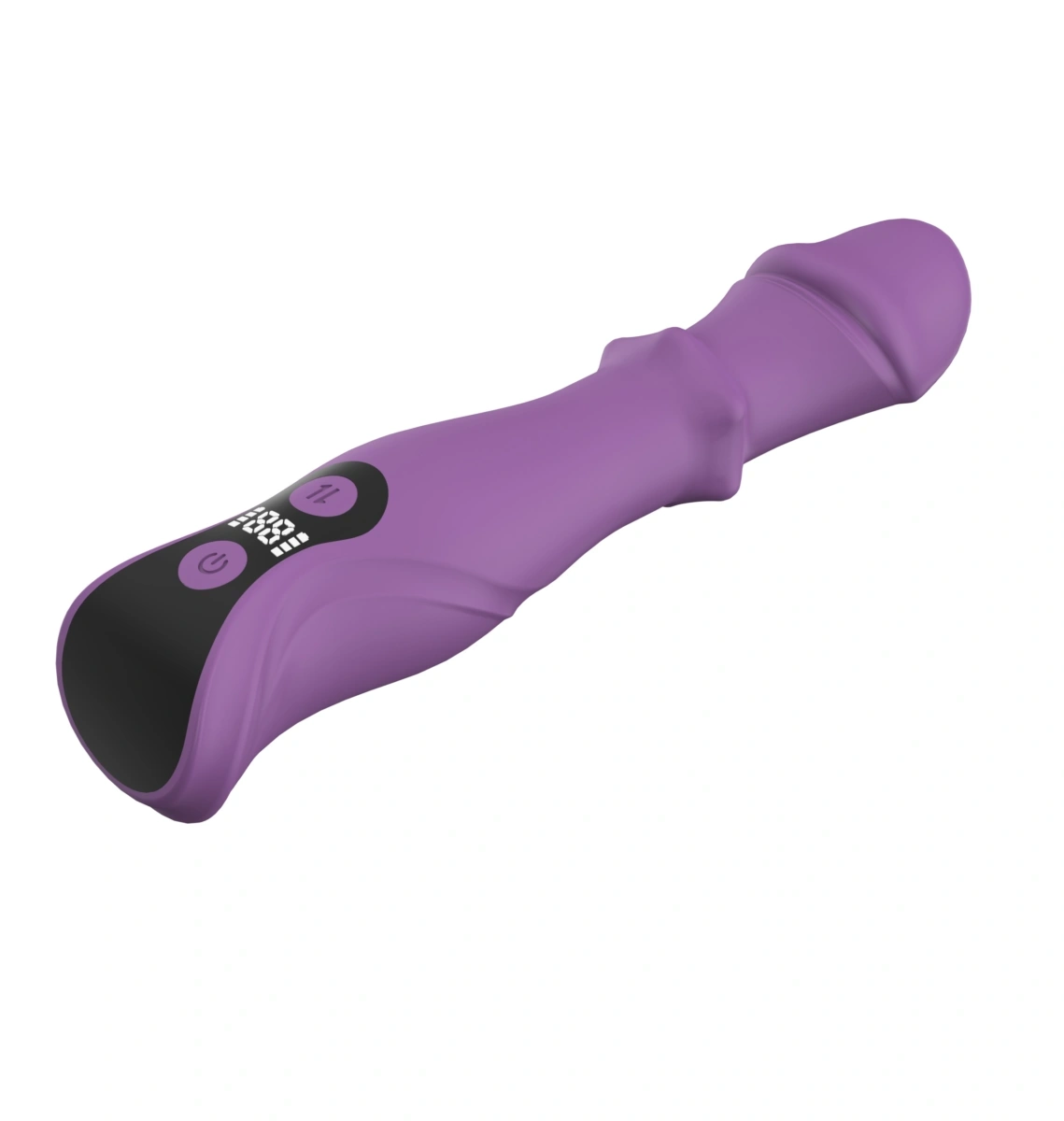 Vibrator Euphoria, Ecran LCD, 27 Moduri Stimulatoare, Silicon, USB Magnetic, Mov, 18 cm, Mokko Toys, #3, Erotic24.ro