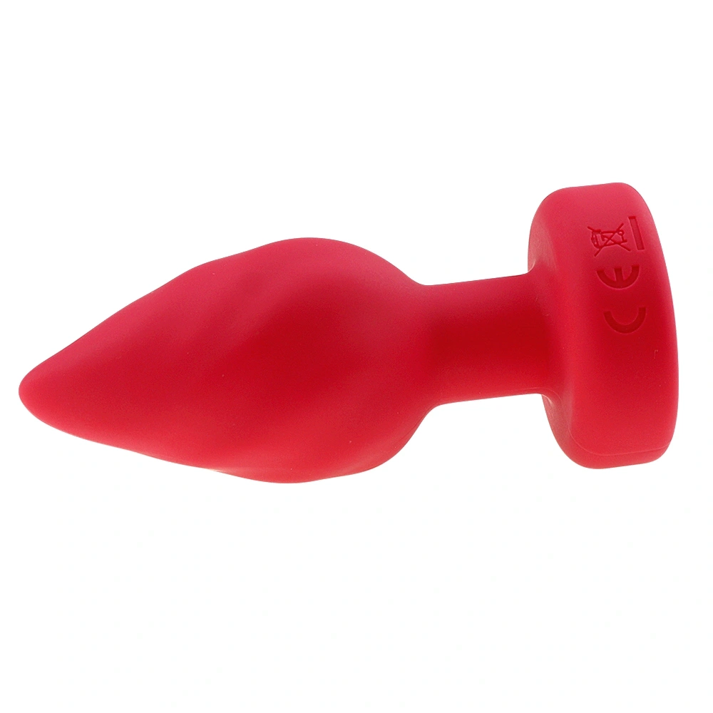 Dop Anal Led Light Vibrating Plug, Remote Control, 10 Moduri Vibratii, Silicon, USB, Rosu, 9 cm, Passion Labs, #7, Erotic24.ro