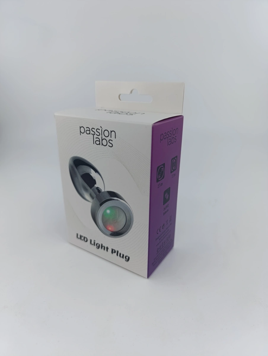 Dop Anal Metalic Small Led Light, Argintiu, 7.2 cm, Passion Labs, #6, Erotic24.ro