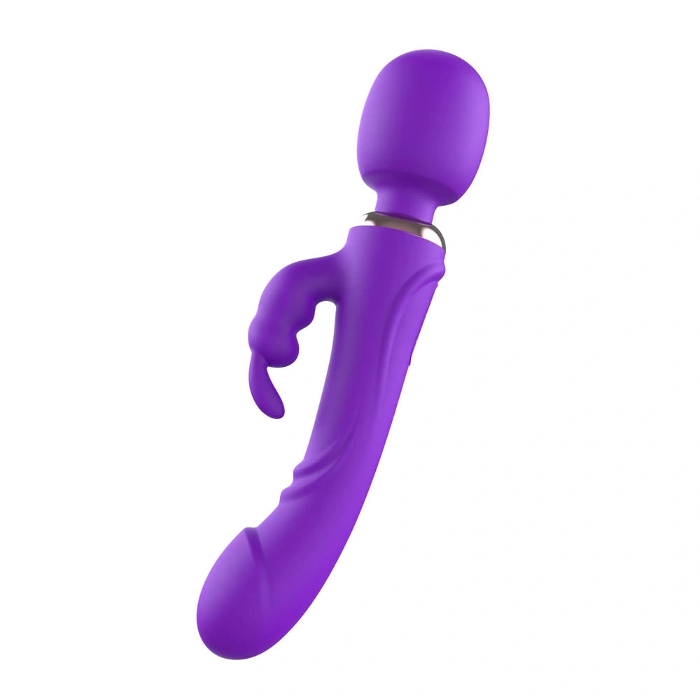 Vibrator Wand&Rabbit Great Mix, 10+10 Moduri Vibratii Puternice, Silicon, USB, Mov, 24.6 cm, Mokko Toys, Velvet Obession, #6, Erotic24.ro