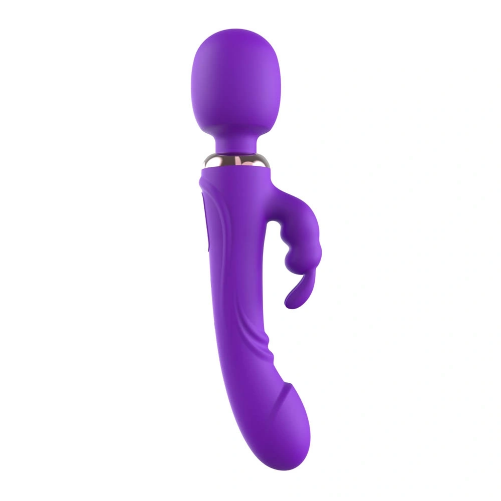 Vibrator Wand&Rabbit Great Mix, 10+10 Moduri Vibratii Puternice, Silicon, USB, Mov, 24.6 cm, Mokko Toys, Velvet Obession, #2, Erotic24.ro