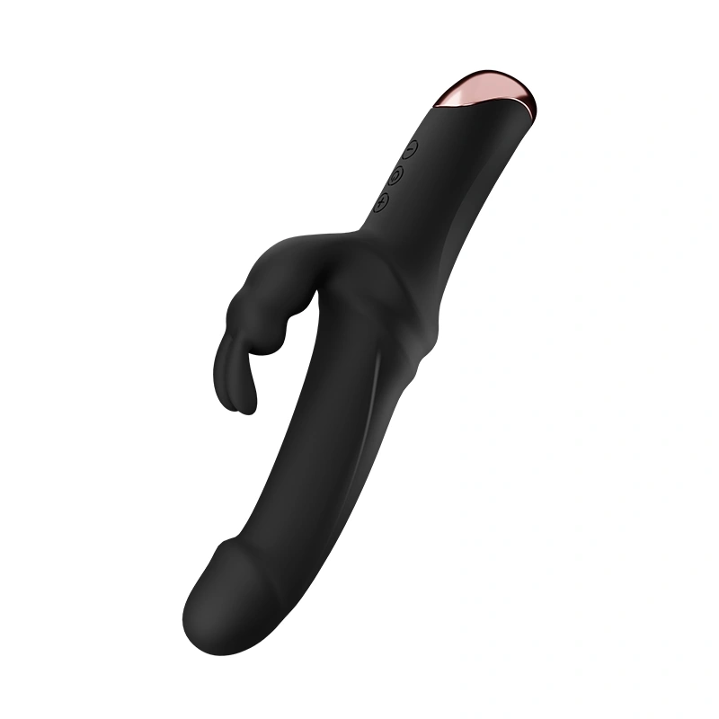 Vibrator Great Realistic Rabbit, 10 Moduri Vibratii Puternice, Silicon, USB, Negru, 22.5 cm, Mokko Toys, #3, Erotic24.ro