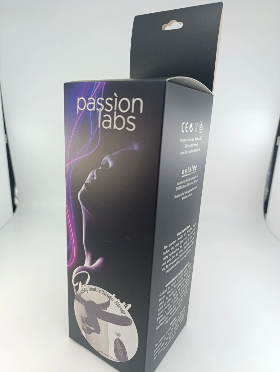 Strap-on pentru Femei, Remote Control, 10 Moduri Vibratii, Silicon, USB, Negru, Passion Labs, Nr. 6, Erotic24.ro