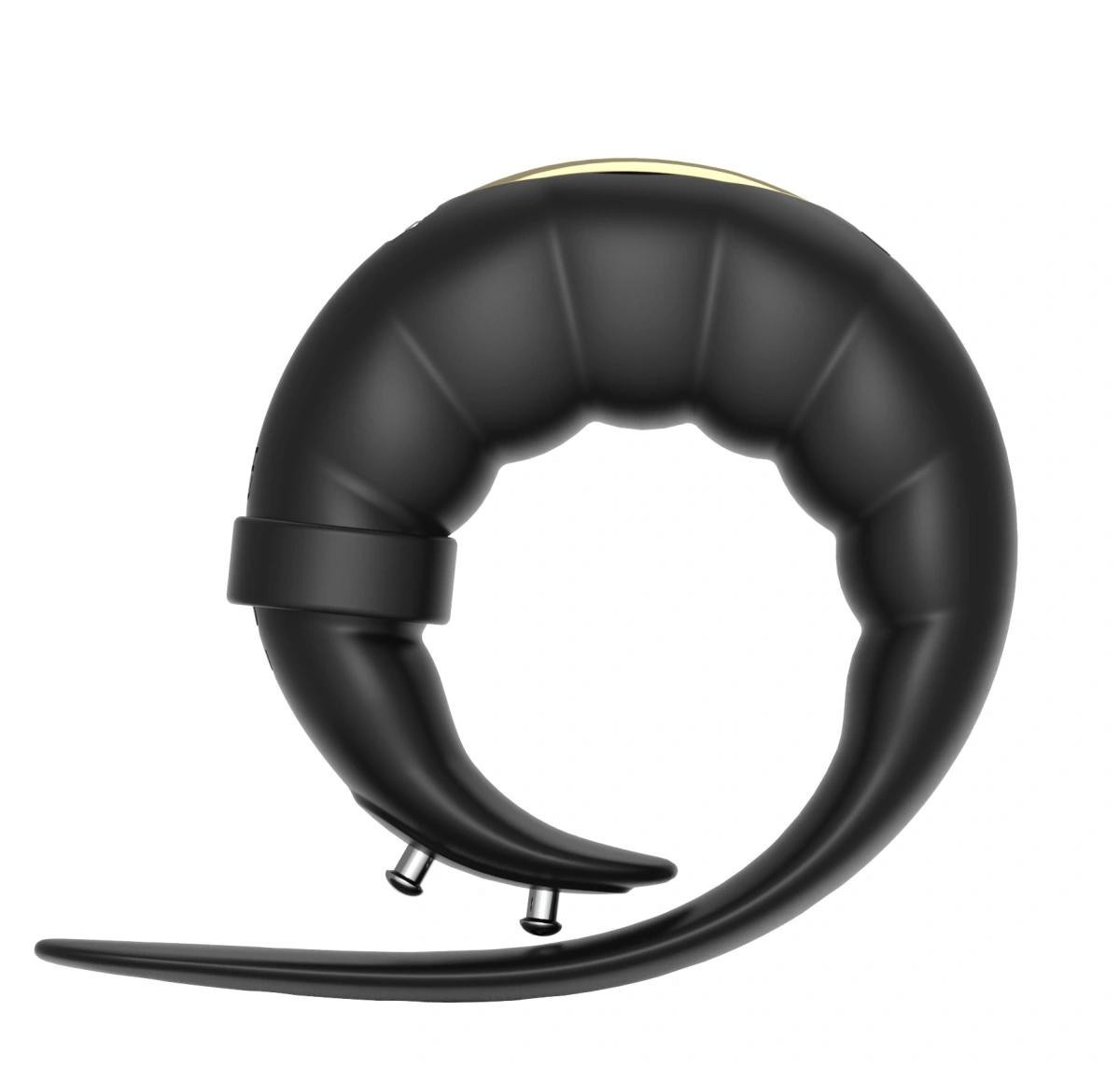 Inel de Penis Reglabil cu 10 Moduri Vibratii, Silicon, USB Magnetic, Negru, Guilty Toys, #2, Erotic24.ro