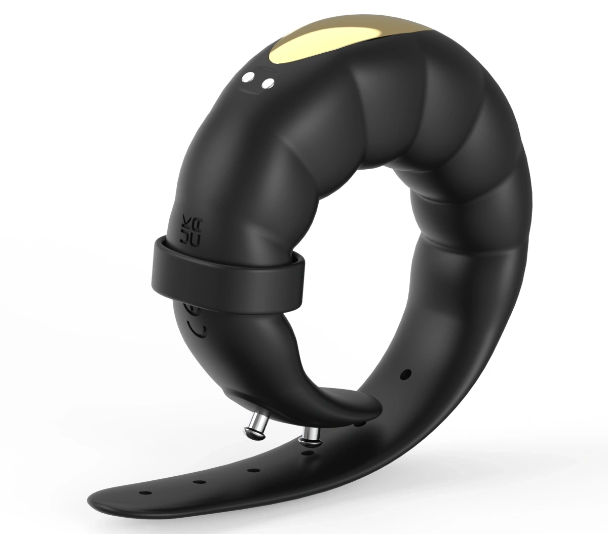 Inel de Penis Reglabil cu 10 Moduri Vibratii, Silicon, USB Magnetic, Negru, Guilty Toys, #3, Erotic24.ro