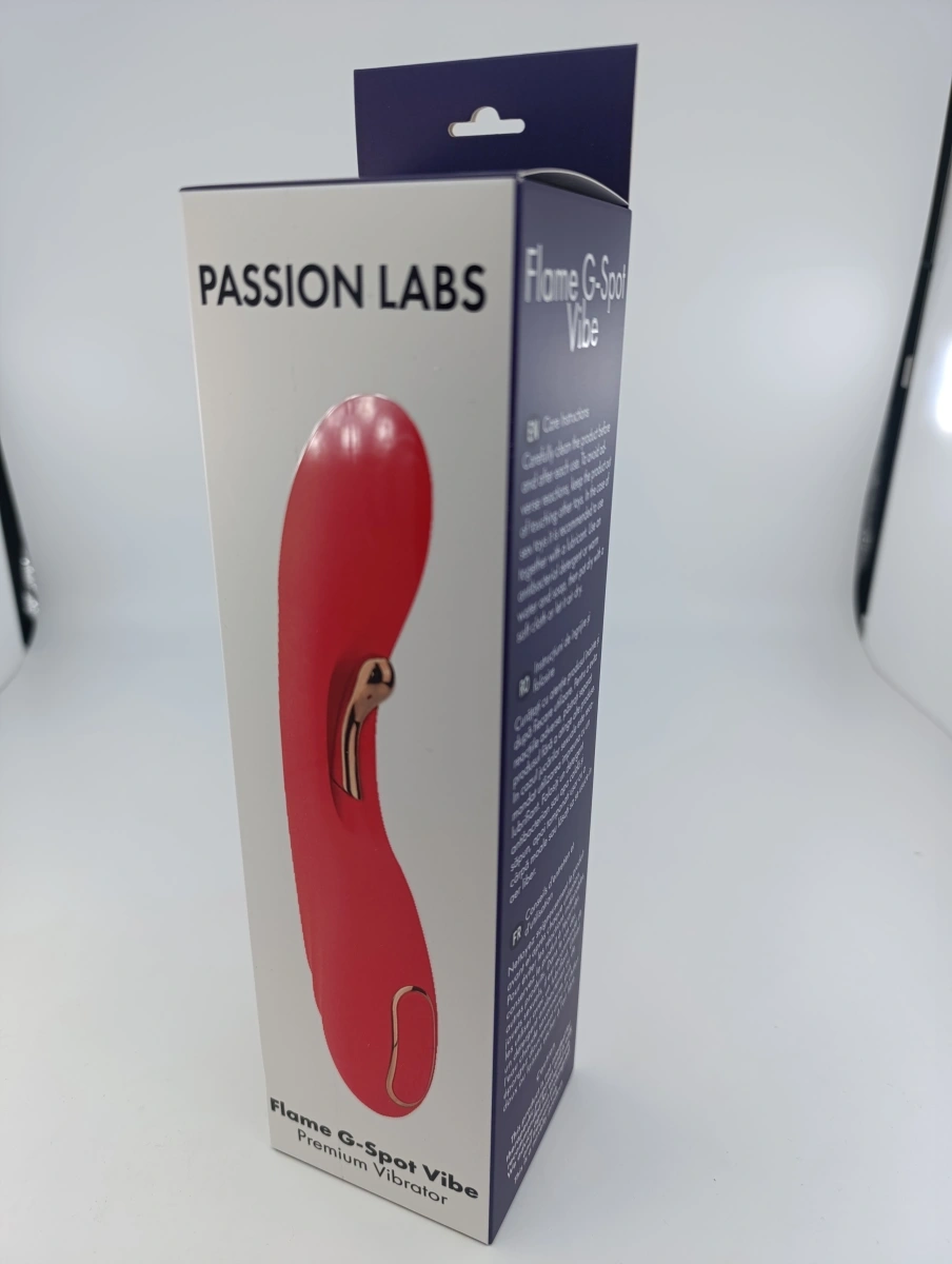 Vibrator G-Spot Flame, Super Puternic, 2 Motoare Independente, 9 Moduri Vibratii, Silicon, USB, Rosu, 22.2 cm, Passion Labs, #7, Erotic24.ro