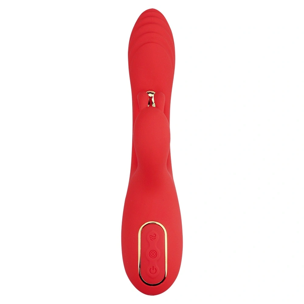 Vibrator Rabbit Flame, Super Puternic, 3 Motoare Independente, 9 Moduri Vibratii, Silicon, USB, Rosu, 22.2 cm, Passion Labs, #4, Erotic24.ro