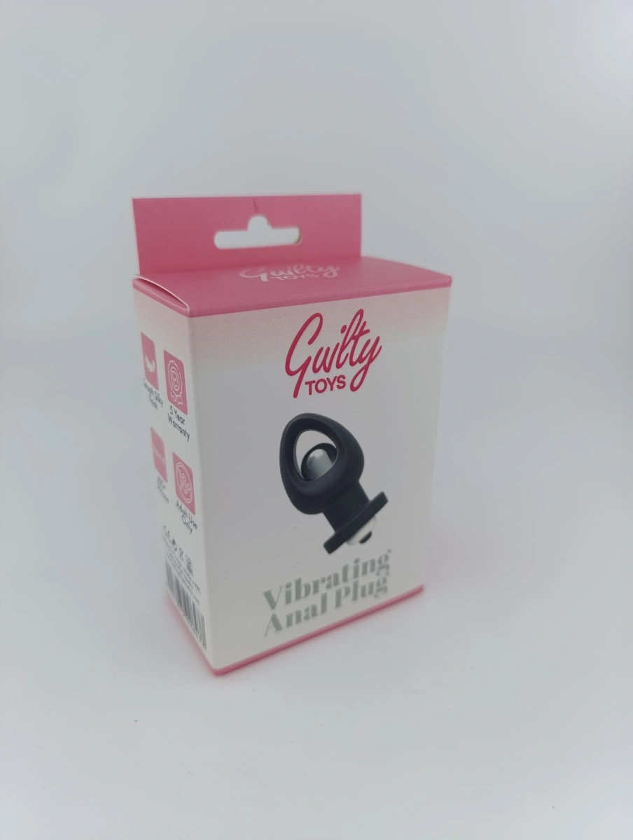 Dop Anal cu Glont Vibrator Detasabil, Silicon si ABS, Negru, 6.7 cm, Guilty Toys, #2, Erotic24.ro