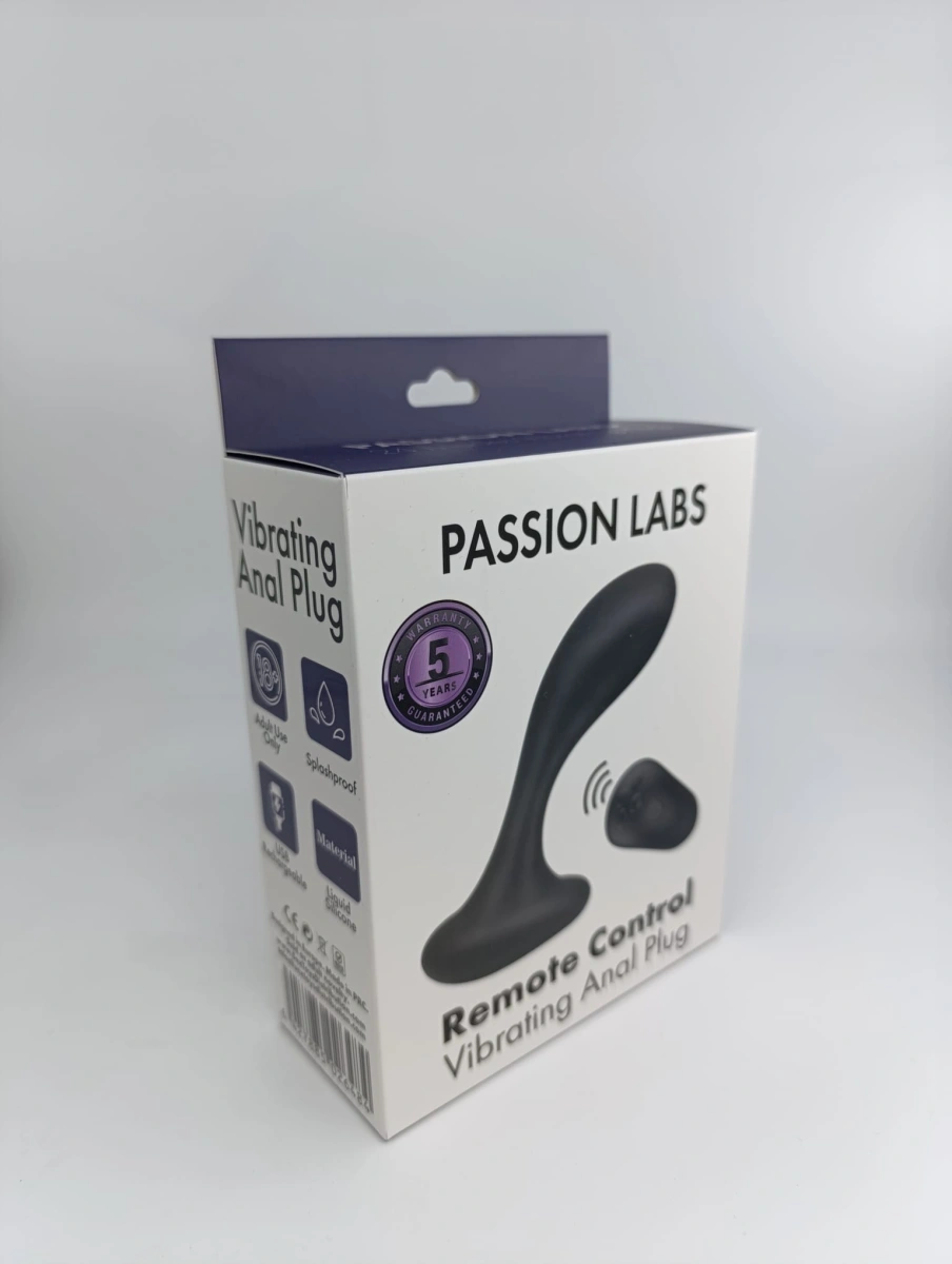 Dop Anal Vibrator cu Telecomanda Wireless, 10 Moduri Vibratii, 3 Viteze, Silicon Lichid, USB, Negru, 12.3 cm, Passion Labs, #6, Erotic24.ro
