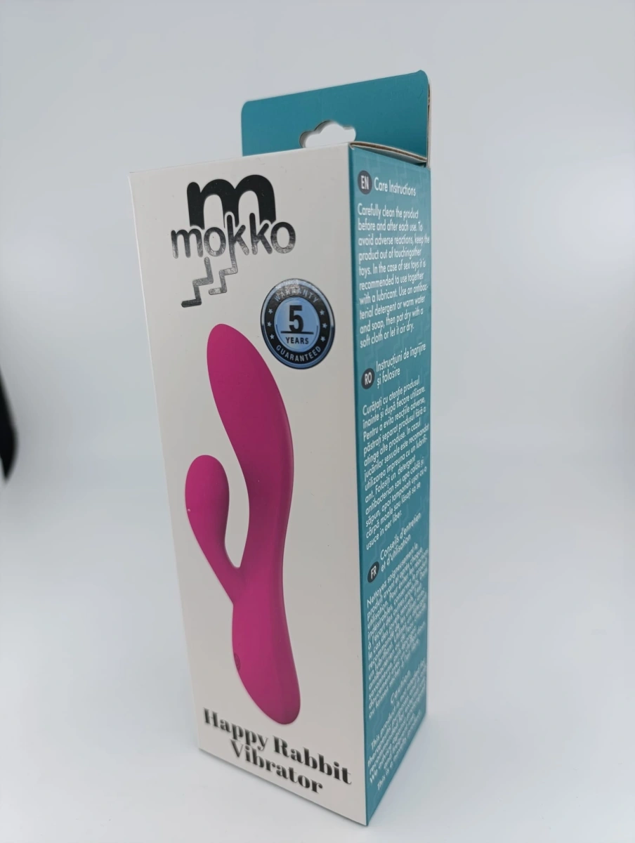 Vibrator Happy Rabbit, 10 Moduri Vibratii, Silicon Lichid, USB, Fuchsia, 19.6 cm, Mokko Toys, #7, Erotic24.ro