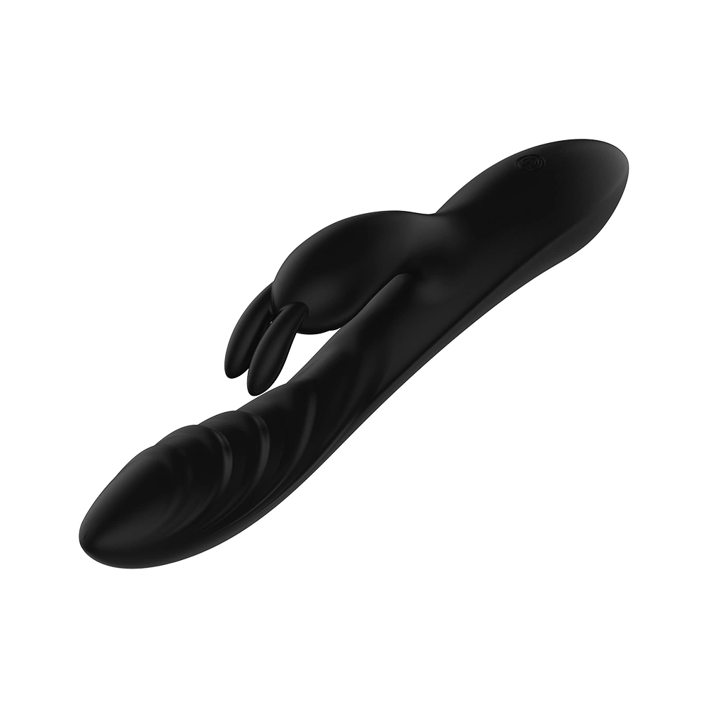 Vibrator Lucky Rabbit, 10 Moduri Vibratii, Silicon Lichid, USB, Negru, 20.4 cm, Mokko Toys, #5, Erotic24.ro