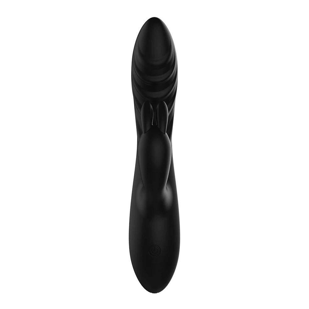 Vibrator Lucky Rabbit, 10 Moduri Vibratii, Silicon Lichid, USB, Negru, 20.4 cm, Mokko Toys, #7, Erotic24.ro