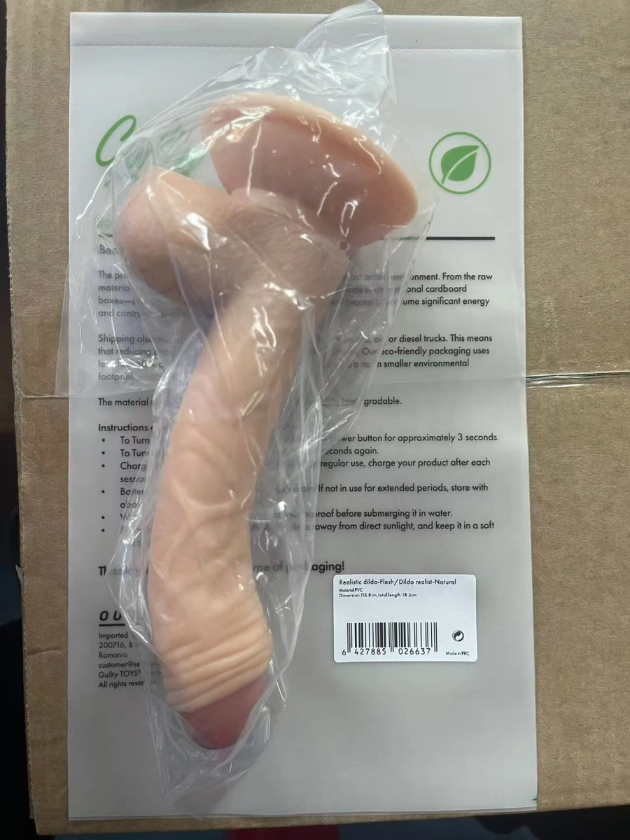 Dildo Realist Pierro cu Ventuza, PVC, Natural, 18.5 cm, Guilty Toys, Nr. 8, Erotic24.ro