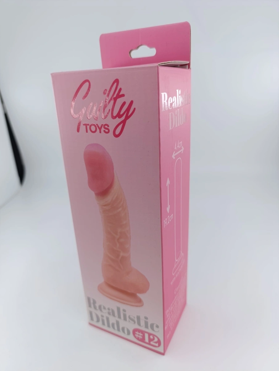 Dildo Realist No. 12, PVC Premium, Natural, 19.2 cm, Guilty Toys, Nr. 5, Erotic24.ro