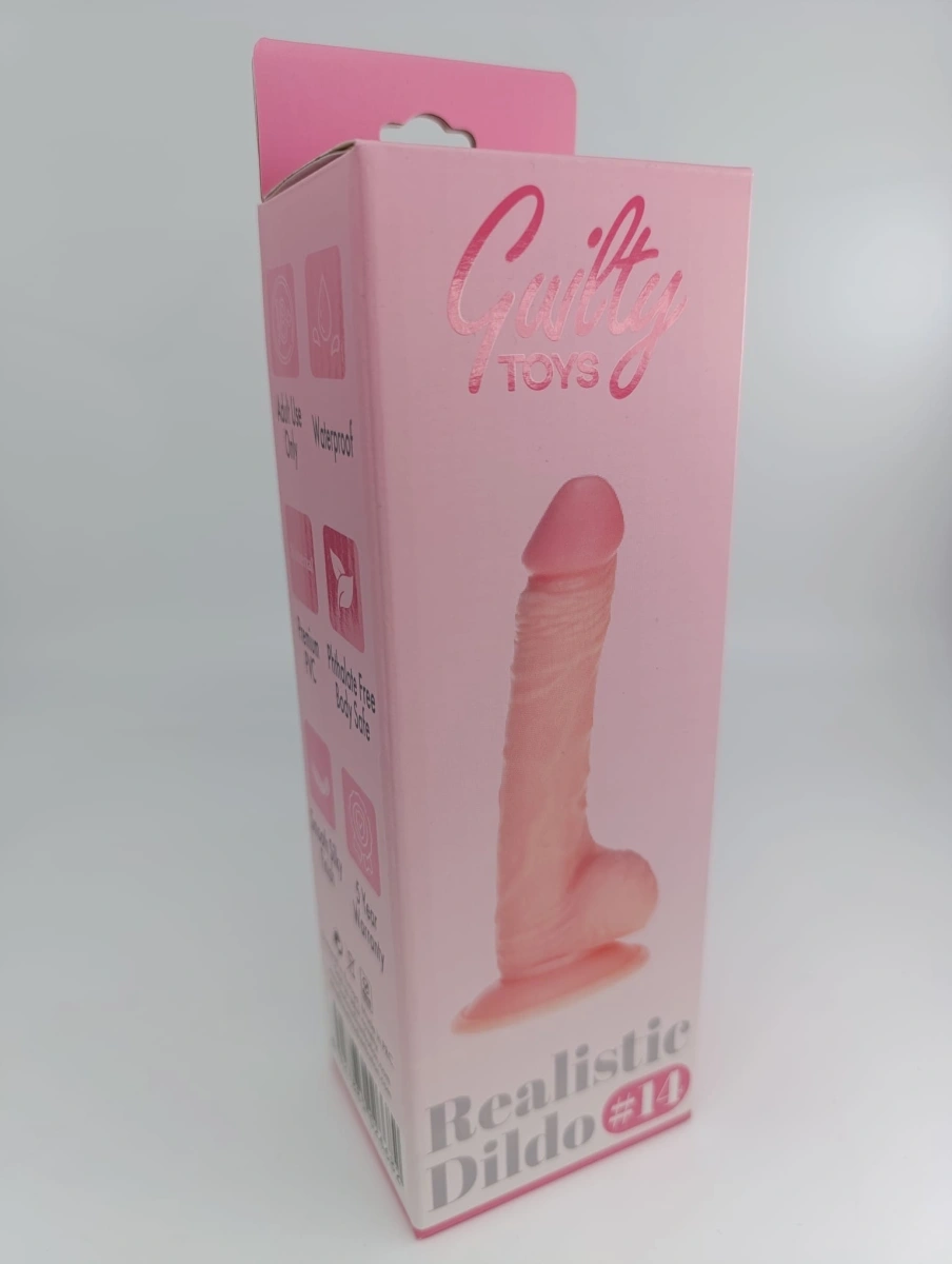 Dildo Realist No. 14, PVC Premium, Natural, 19.7 cm, Guilty Toys, Nr. 5, Erotic24.ro