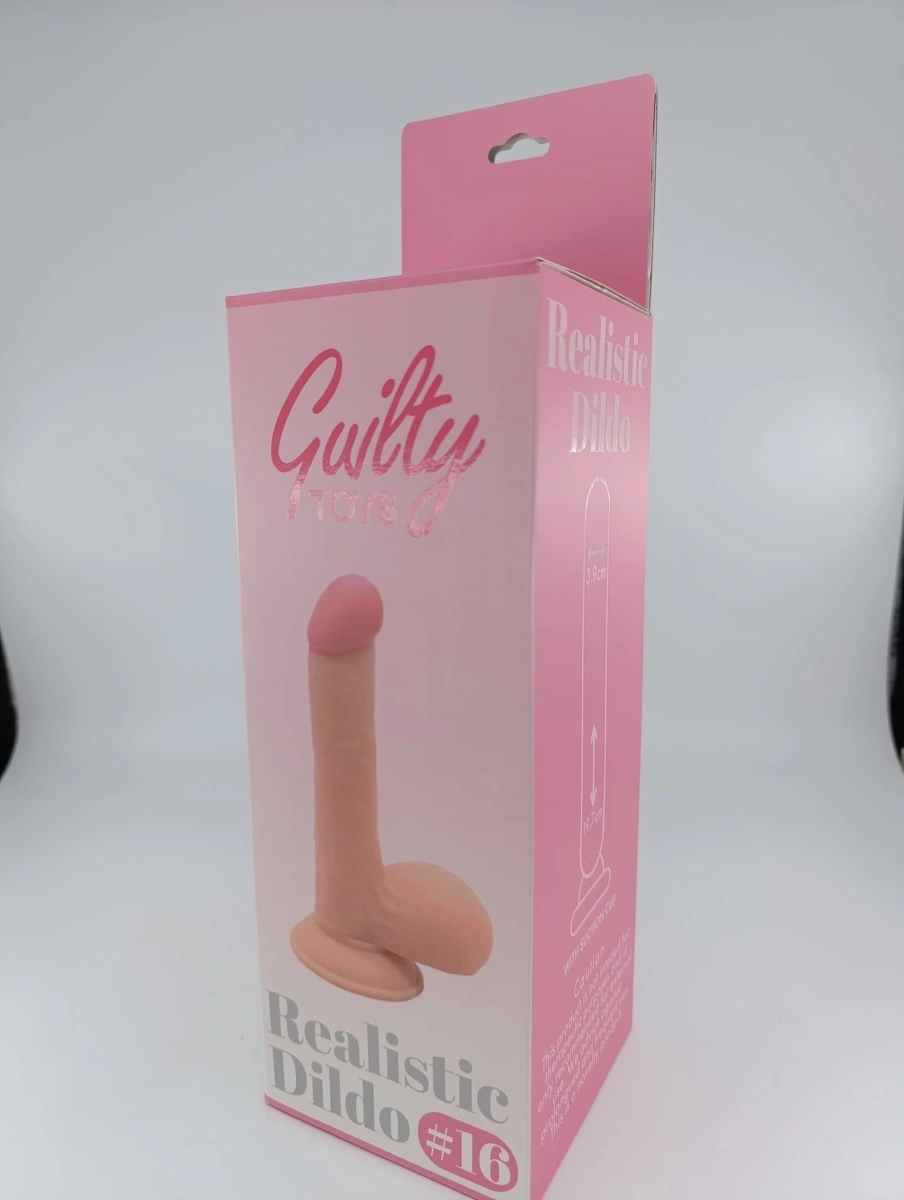 Dildo Realist No. 16, PVC Premium, Natural, 19.7 cm, Guilty Toys, #6, Erotic24.ro