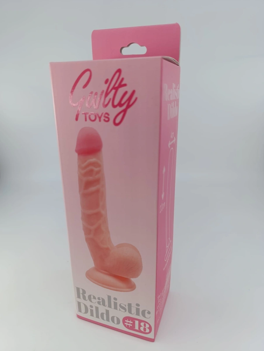 Dildo Realist No. 18, PVC Premium, Natural, 22 cm, Guilty Toys, #7, Erotic24.ro