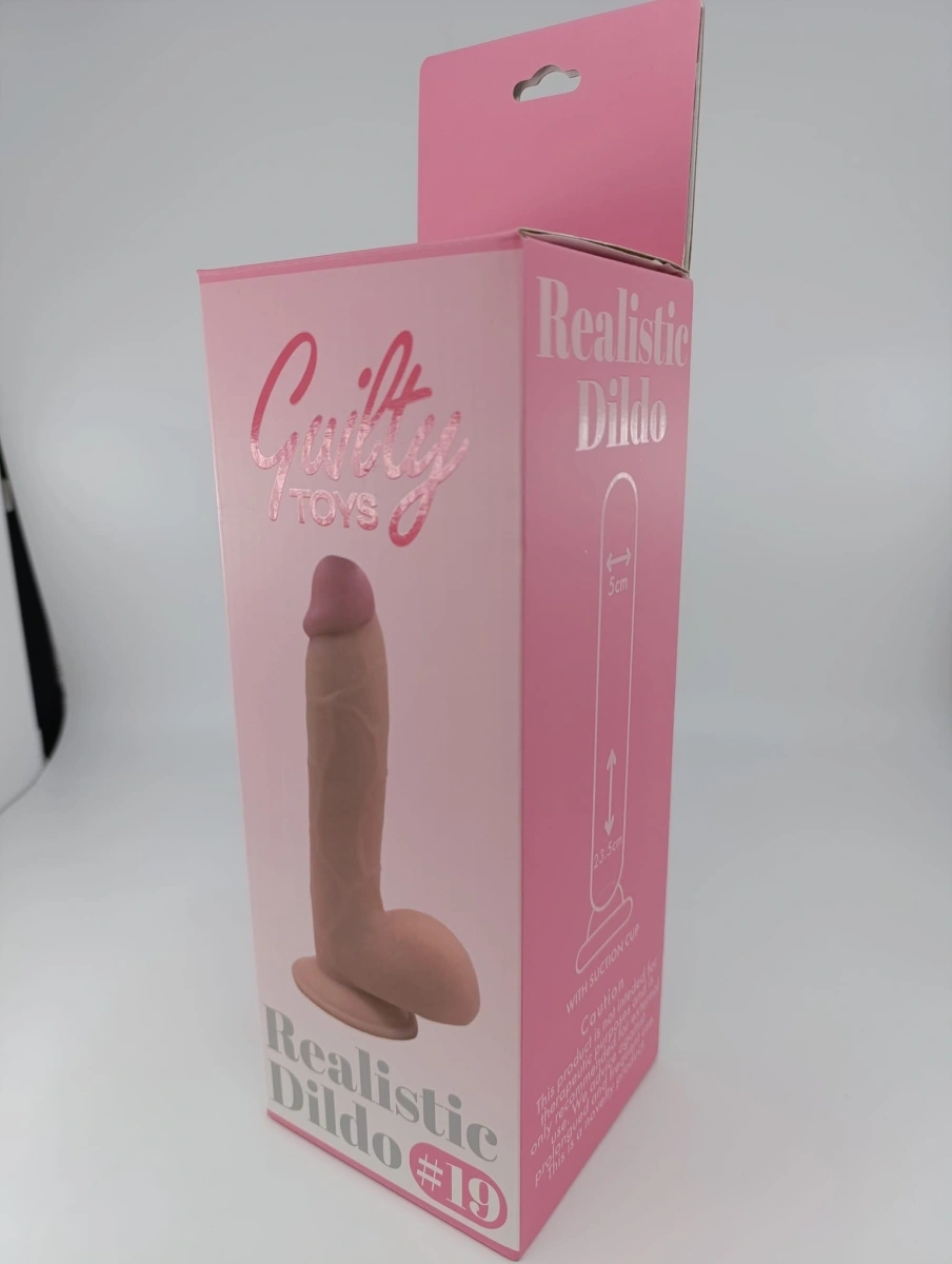 Dildo Realist No. 19, PVC Premium, Natural, 23.5 cm, Guilty Toys, #8, Erotic24.ro