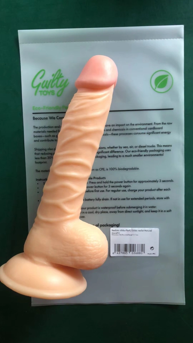 Dildo Realist Liam cu Ventuza, PVC, Natural, 21.7 cm, Guilty Toys, #6, Erotic24.ro