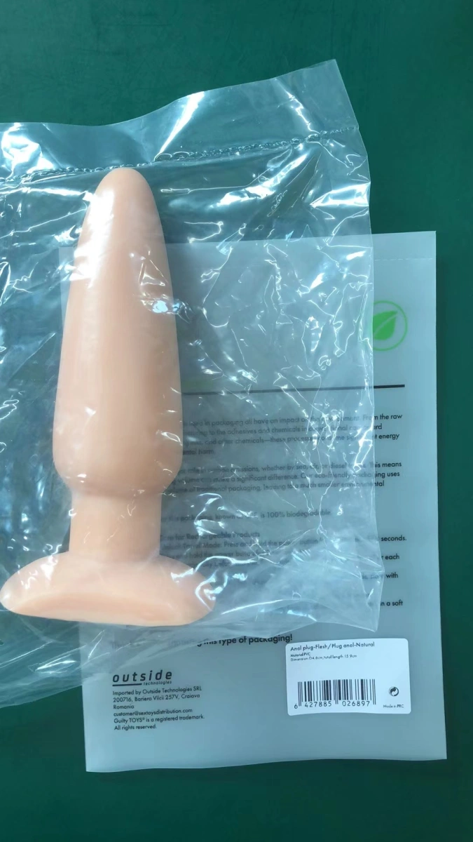 Dop Anal Booty cu Ventuza la Baza, PVC, Natural, 15.9 cm, Guilty Toys, #6, Erotic24.ro