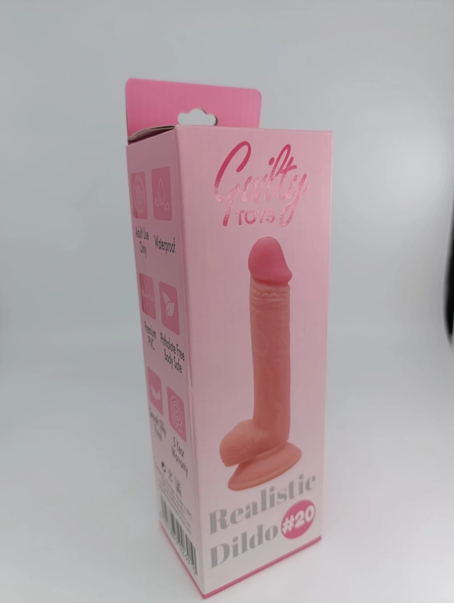Dildo Realist No. 20, PVC Premium, Natural, 20.3 cm, Guilty Toys, #6, Erotic24.ro