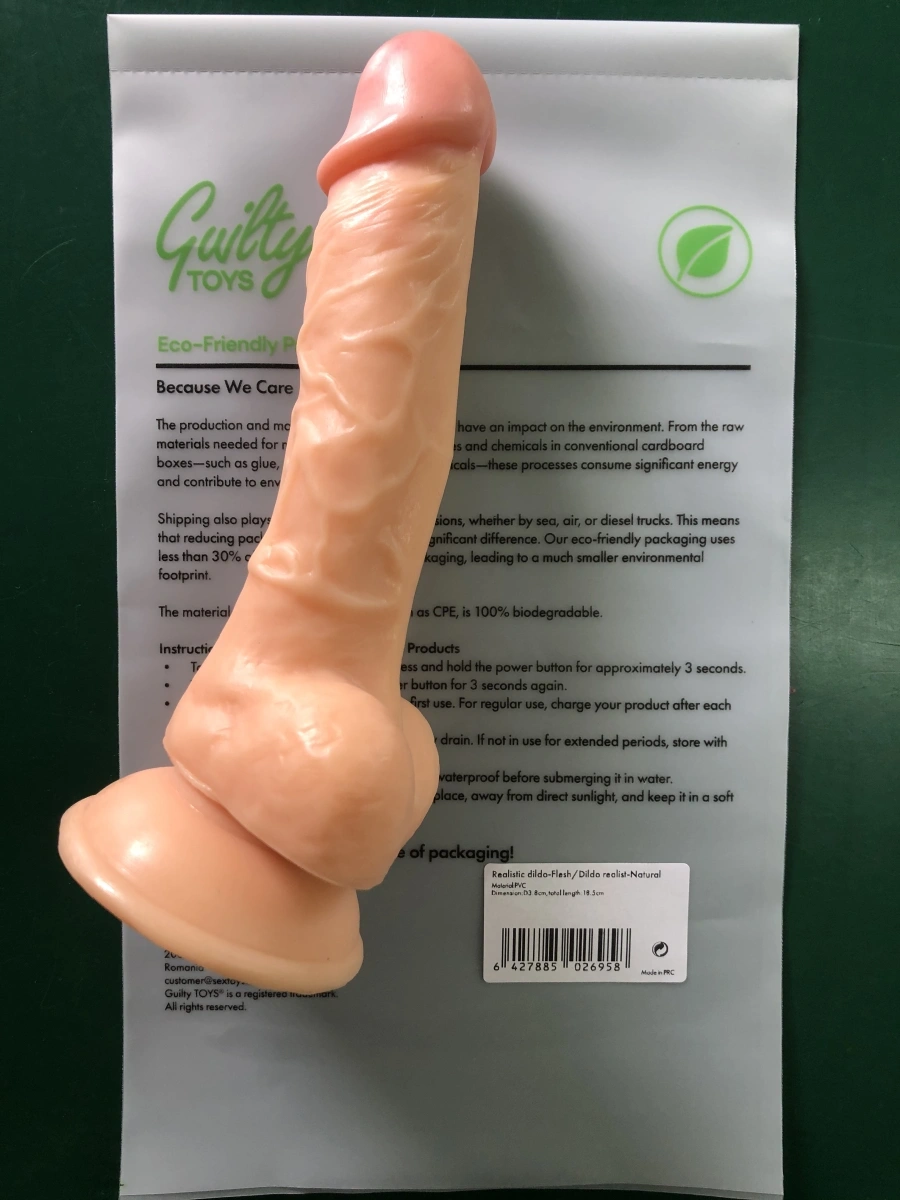 Dildo Realist Owen cu Ventuza, PVC, Natural. 18.5 cm, Guilty Toys, Nr. 7, Erotic24.ro