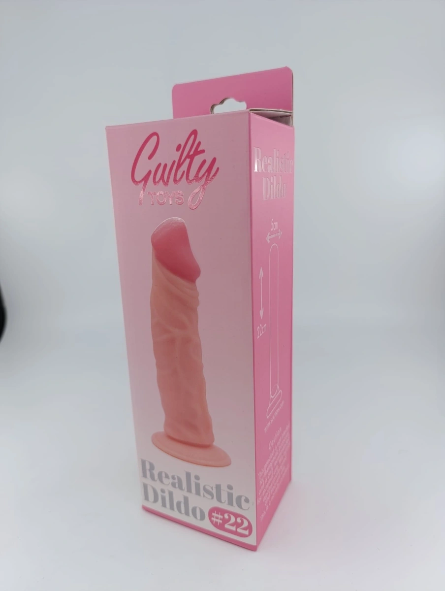 Dildo Realist No. 22, PVC Premium, Natural, 22 cm, Guilty Toys, #9, Erotic24.ro