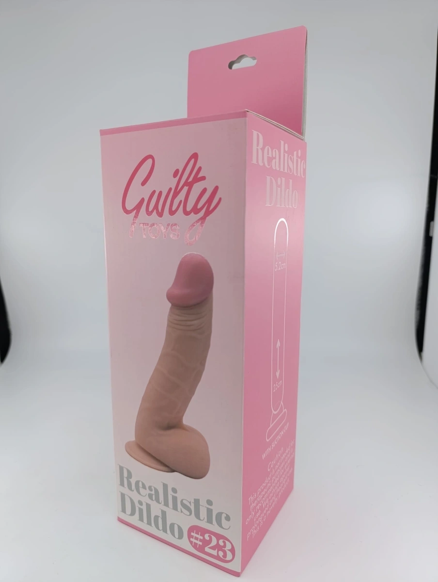 Dildo Realist No. 23, PVC Premium, Natural, 25 cm, Guilty Toys, #6, Erotic24.ro