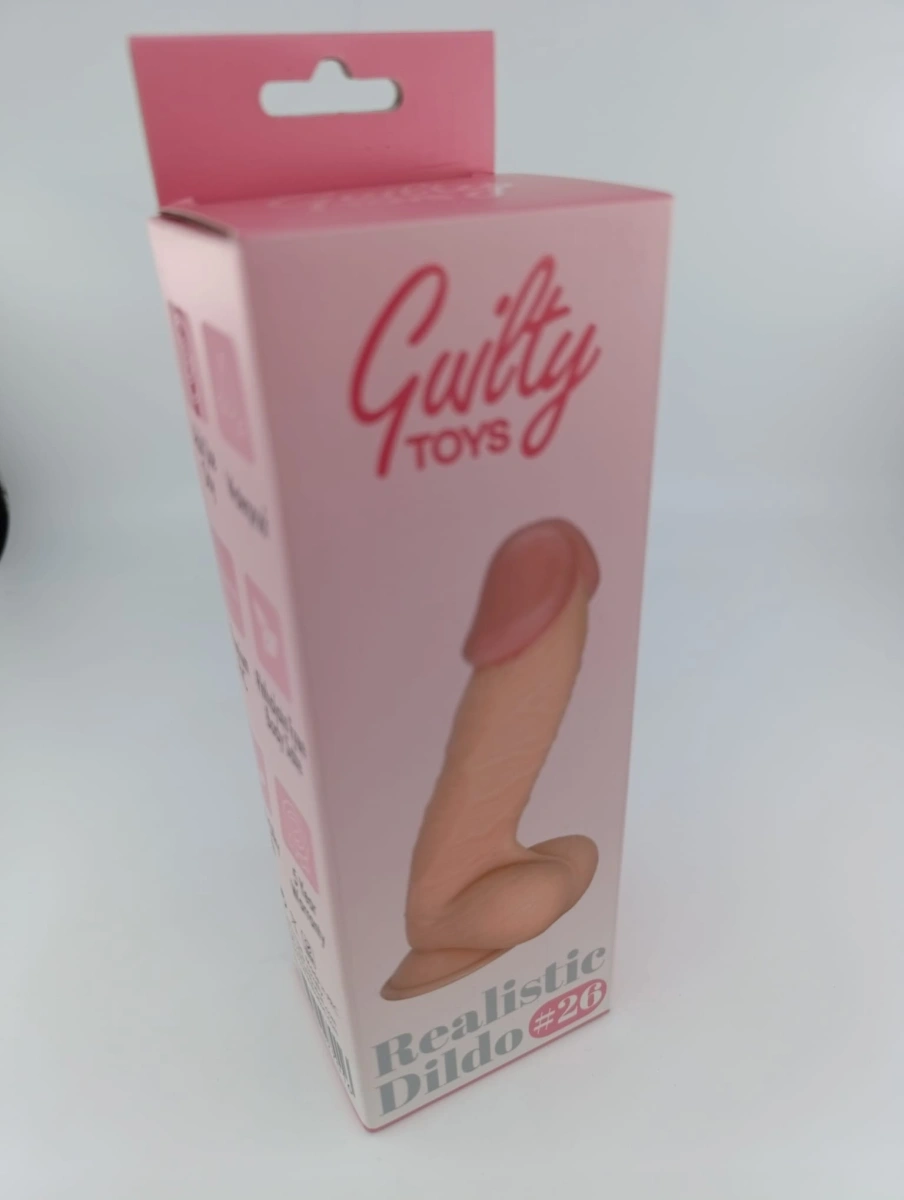Dildo Realist No. 26, PVC Premium, Natural, 19.3 cm, Guilty Toys, #7, Erotic24.ro