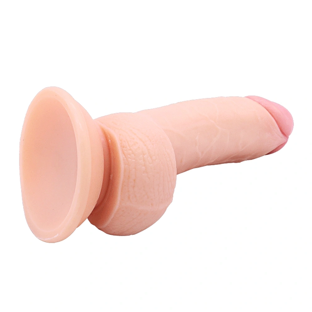 Dildo Realist Erick cu Ventuza, PVC, Natural, 18.3 cm, Guilty Toys, Nr. 4, Erotic24.ro