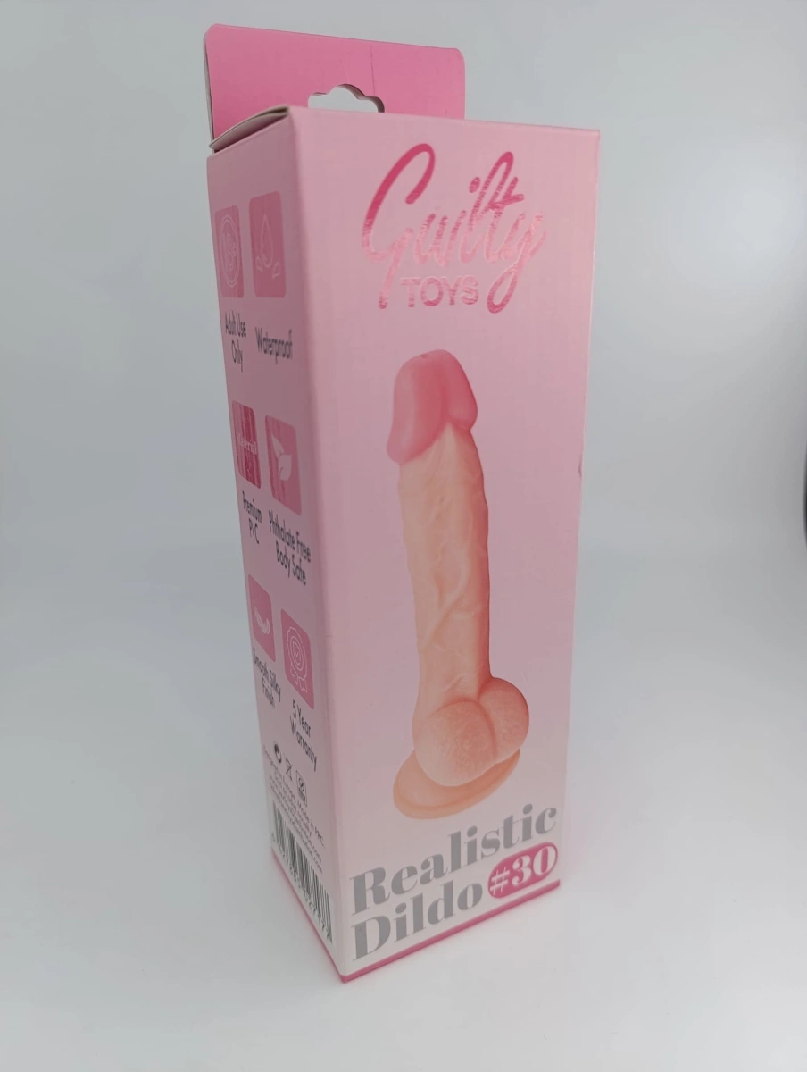 Dildo Realist No. 30, PVC Premium, Natural, 17.7 cm, Guilty Toys, Nr. 9, Erotic24.ro