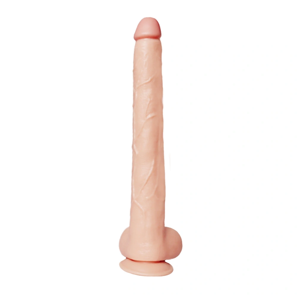 Dildo Realist Master cu Ventuza, PVC, Natural, 42 cm, #3, Erotic24.ro